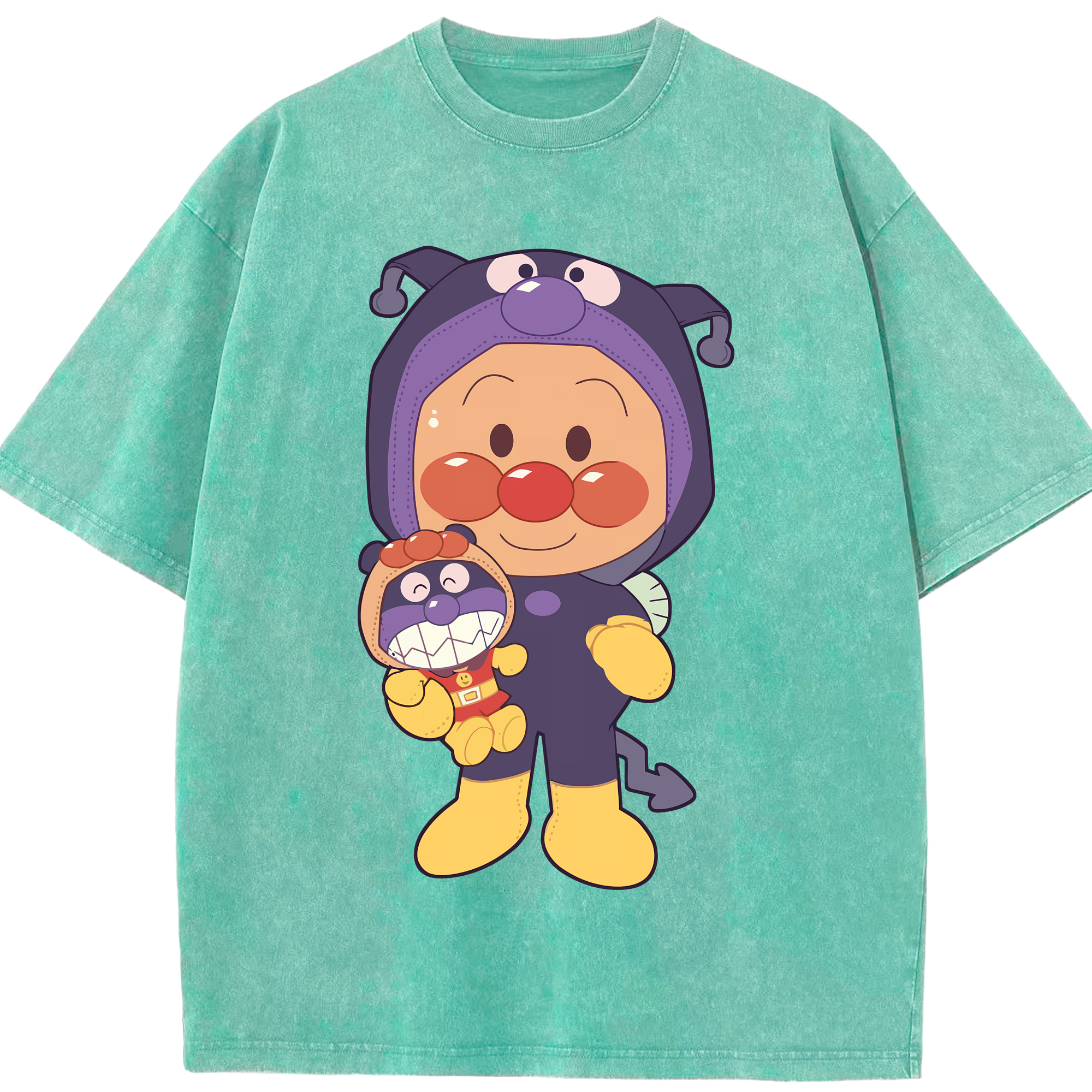 （画像用） アンパンマン Anpanman 綿100% ヴィンテージ風 半袖Tシャツ（フロントプリント）